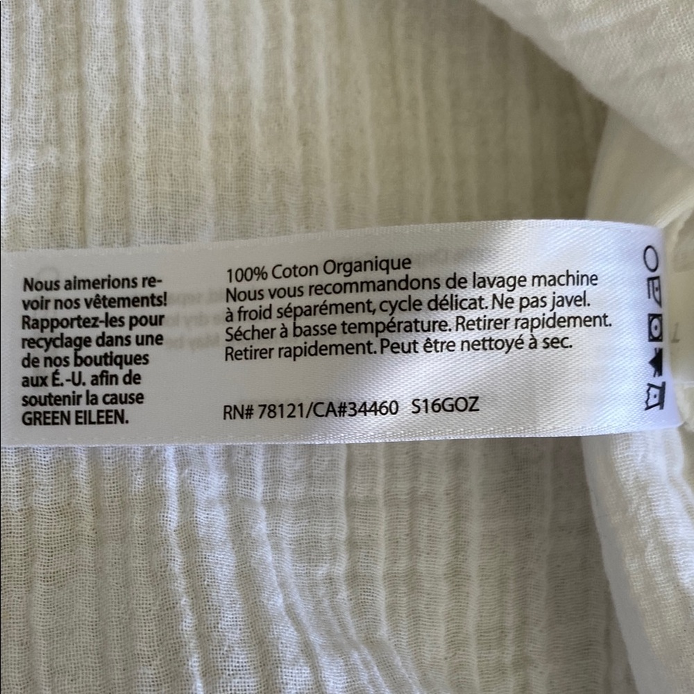 Eileen Fisher White Short Sleeve Top, S/P - Picture 5 of 8